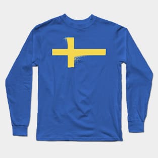 Sweden Flag Swedish Flag Nordic Patriotic Mens Kids Womens Long Sleeve T-Shirt